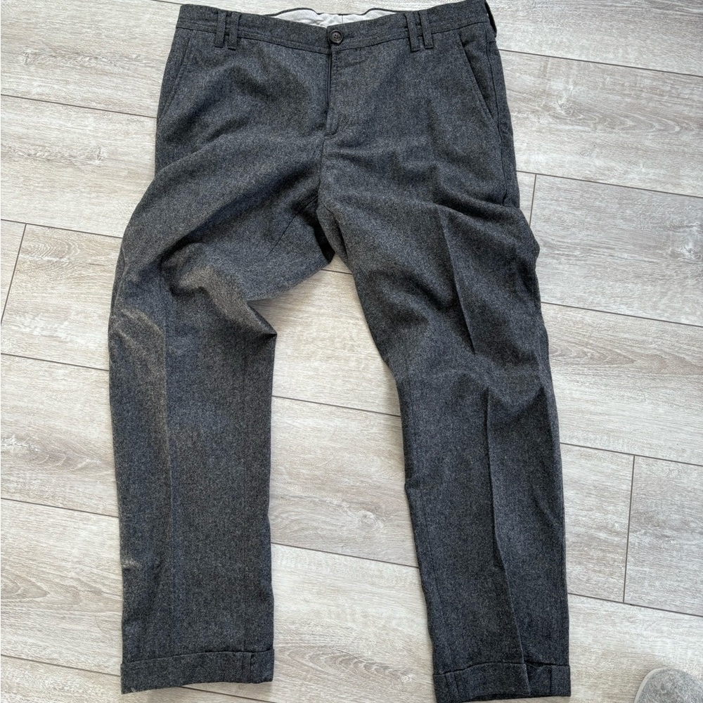 Brunello Cucinelli Charcoal wool trousers size 50, made in italy